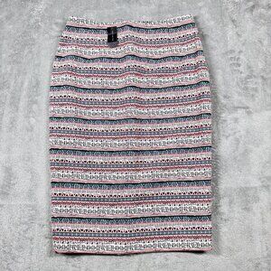 Aztec Pencil Skirt Lined‎ Straight Fitted Size 6 Abstract Geo Casual The Limited